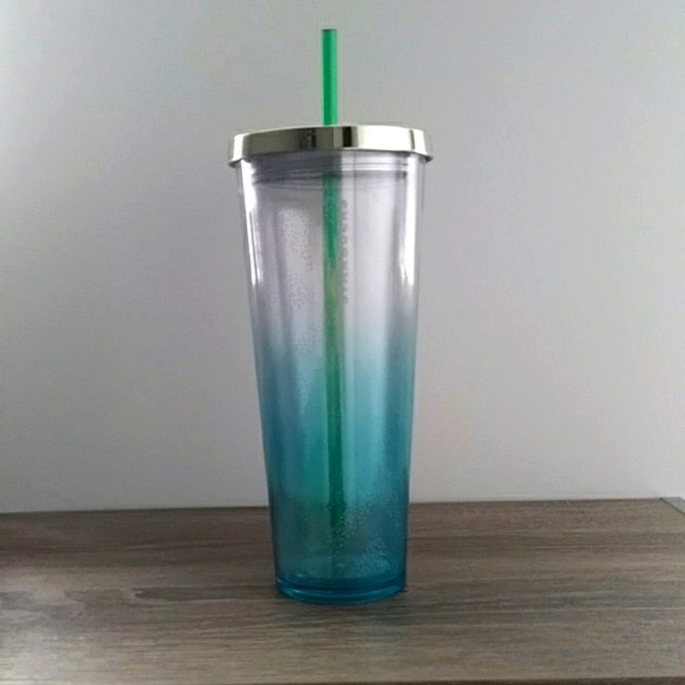 EUC Starbucks Teal Blue Gradient Ombre Tumbler
